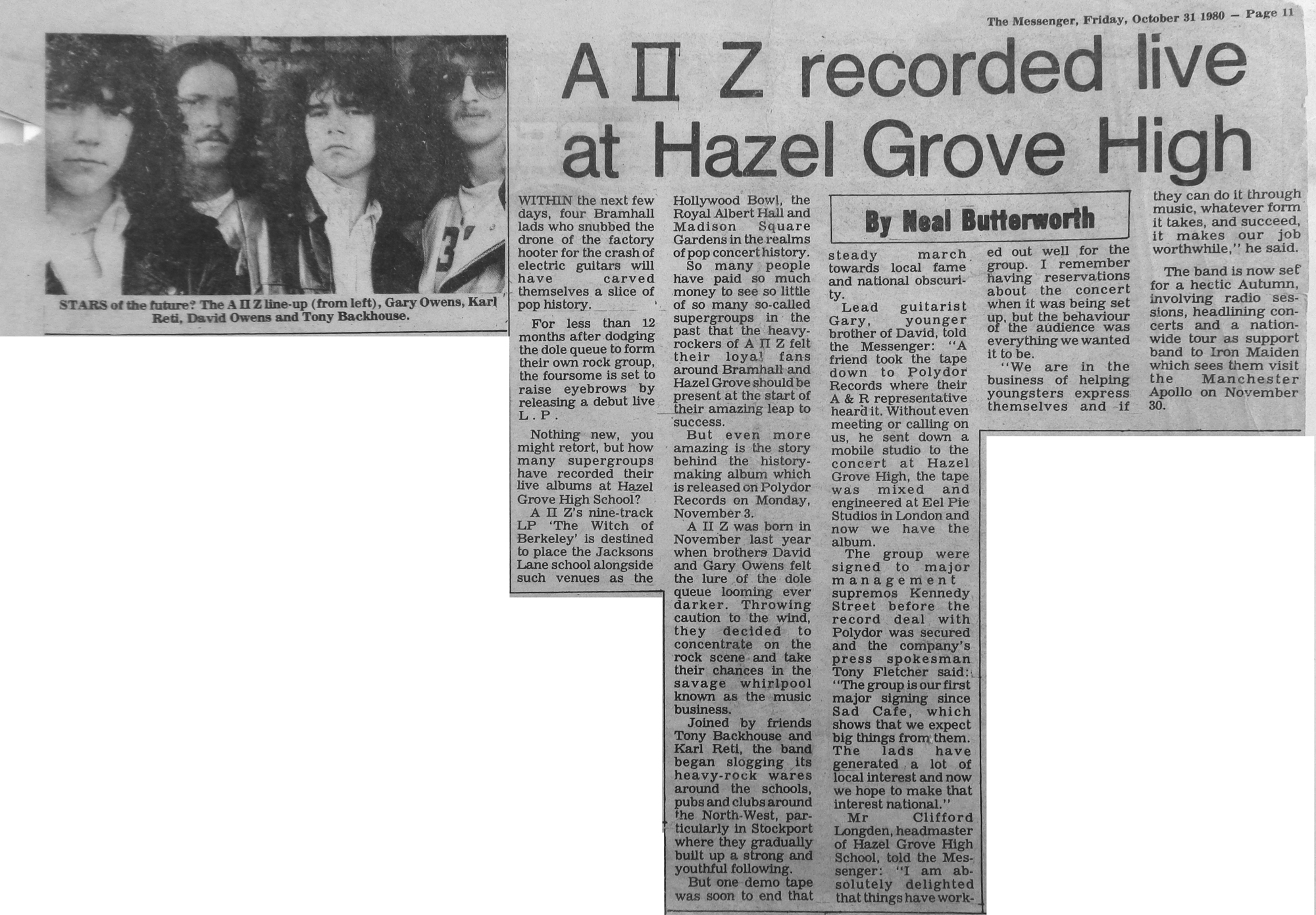 The Gary Owens Story - AIIZ, A11Z New Wave Of British Heavy Metal NWOBHM Heavy Rock Hard Rock n.w.o.b.h.m aiiz a11z Gary Owens Dave Owens Simon Wright Tony Backhouse